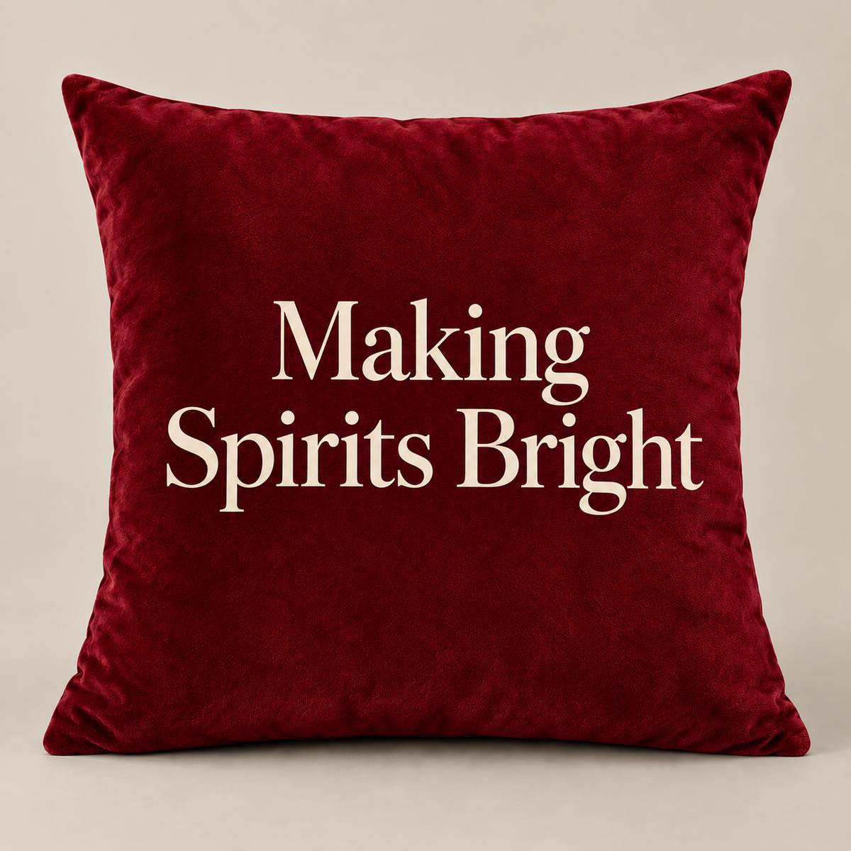 Festive Phrase Velvet Pillow Cover