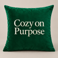 Festive Phrase Velvet Pillow Cover