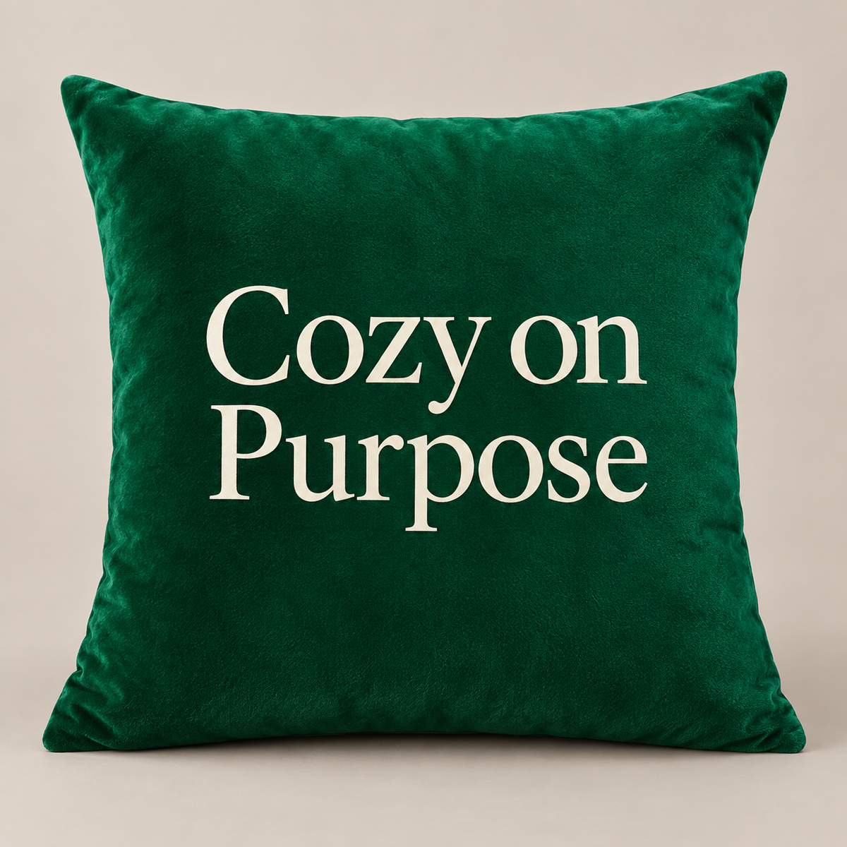 Festive Phrase Velvet Pillow Cover