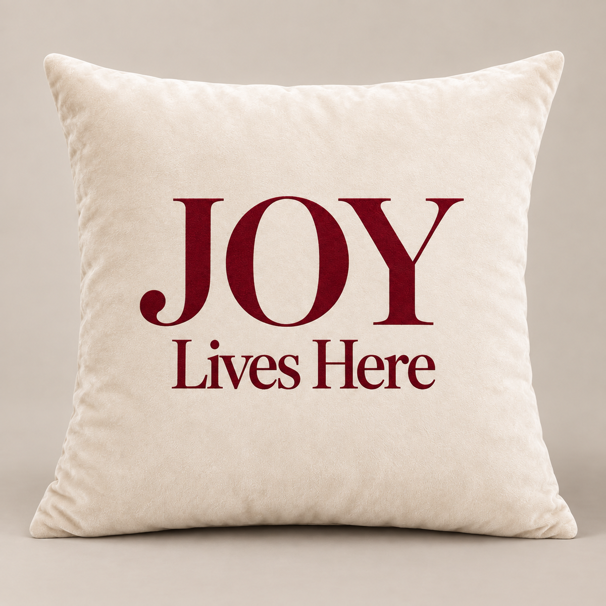 Festive Phrase Velvet Pillow Cover