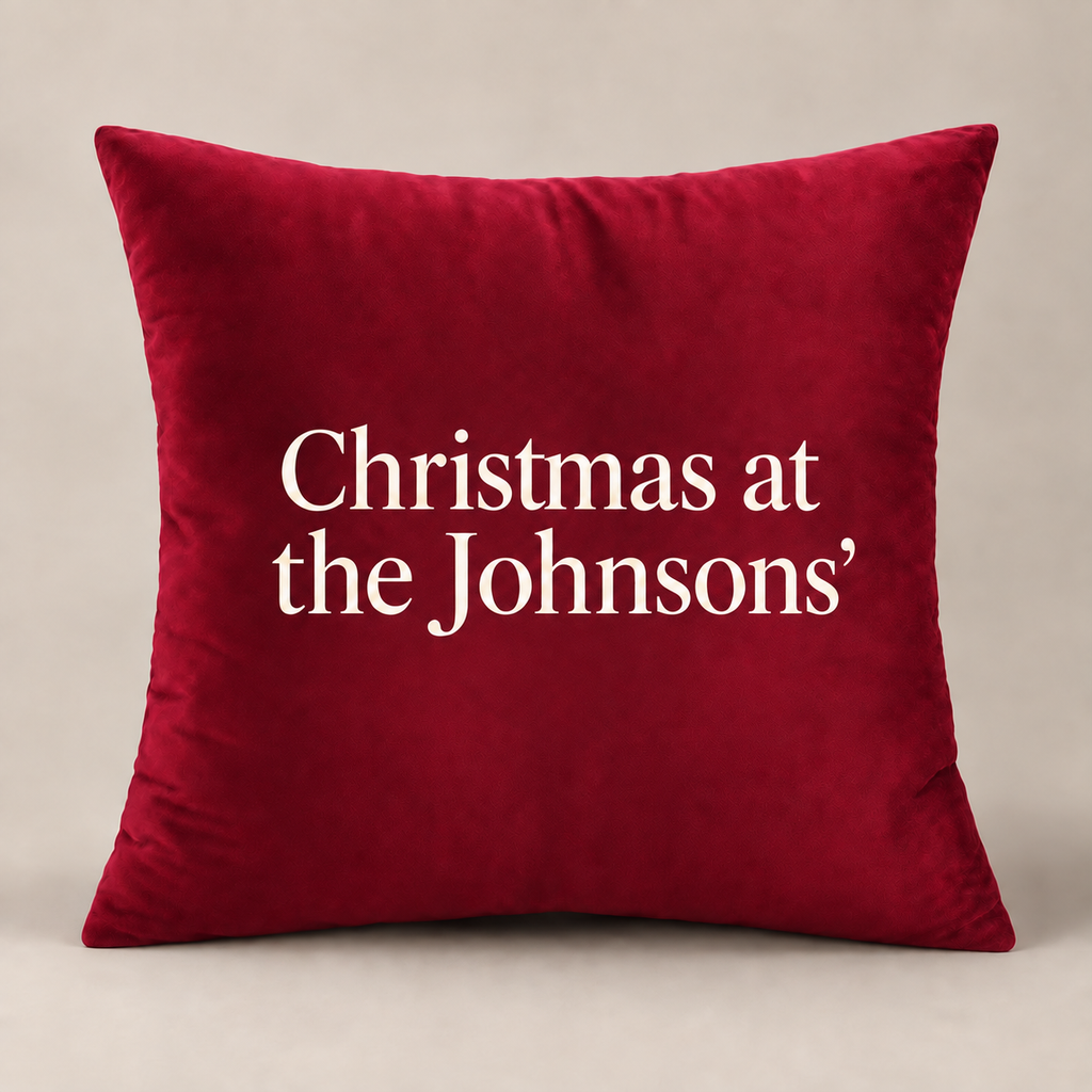 Personalized Family Christmas Velvet Pillow Cover