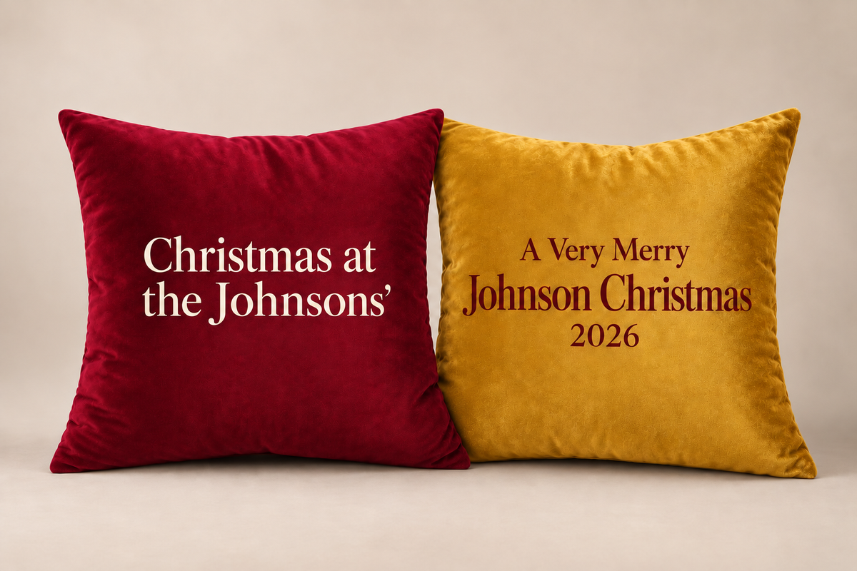 Personalized Family Christmas Velvet Pillow Cover