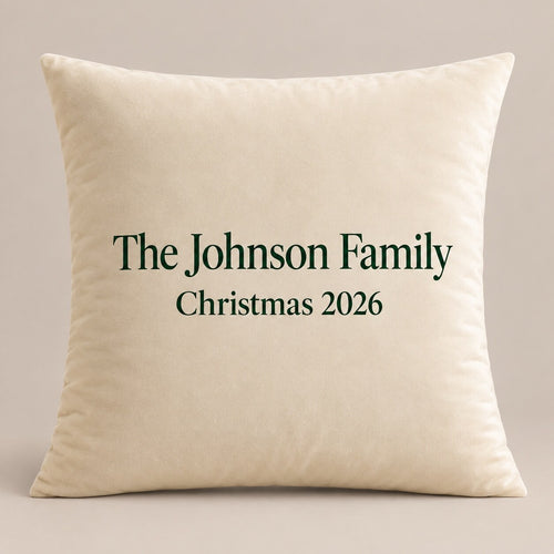 Personalized Family Christmas Velvet Pillow Cover