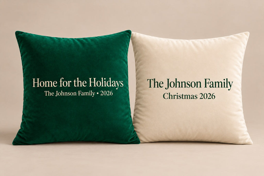 Personalized Family Christmas Velvet Pillow Cover