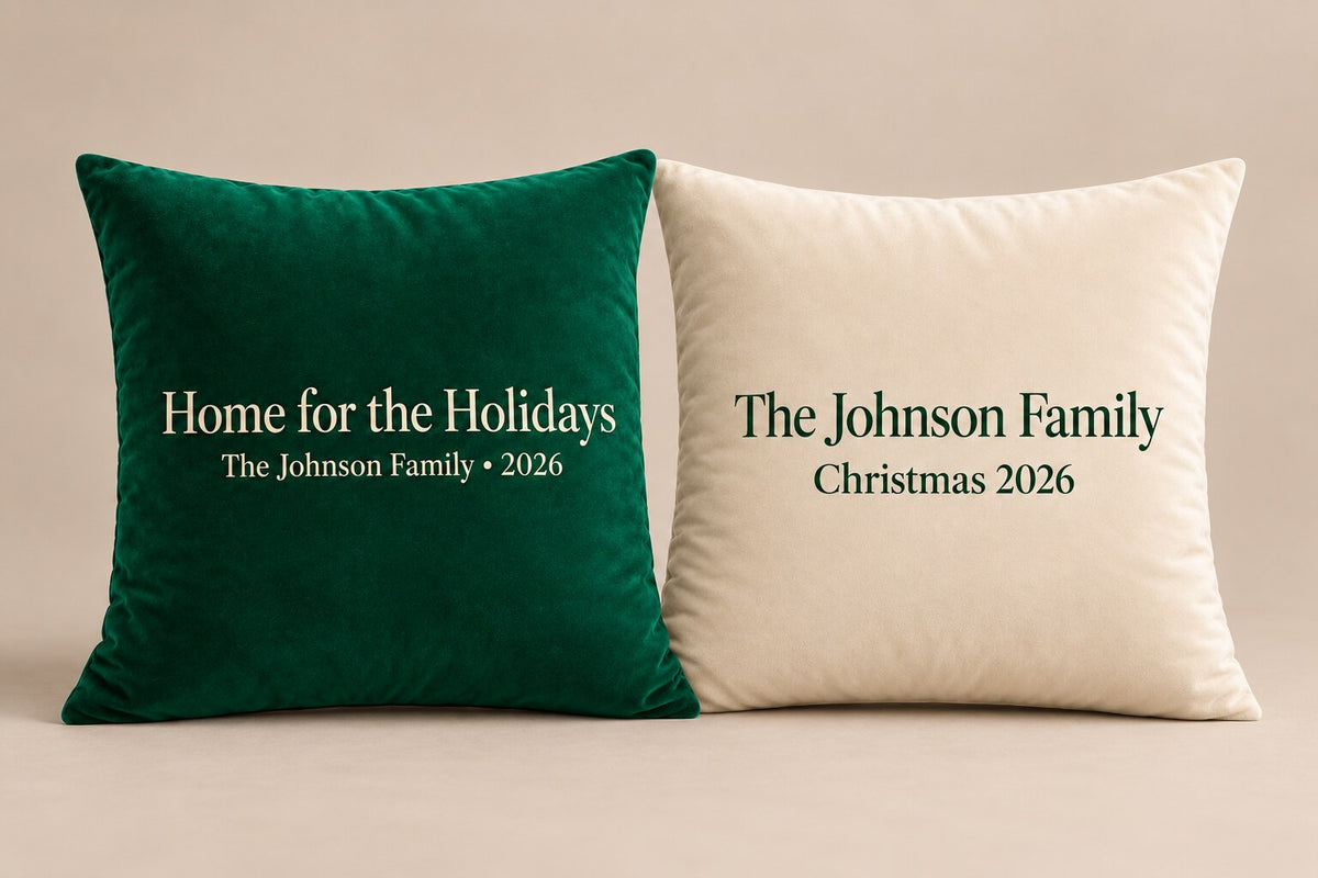 Personalized Family Christmas Velvet Pillow Cover